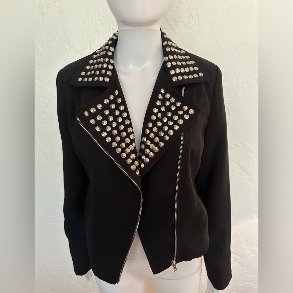 Forever 21 - Black Studded Cropped Jacket - Size Large